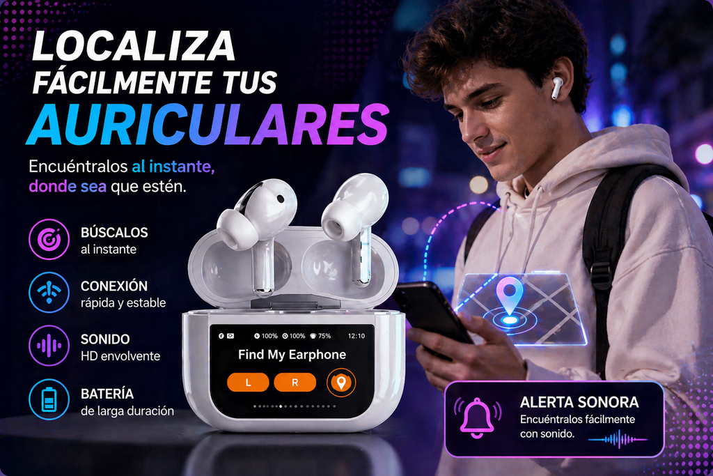 Audífonos inalámbricos con Bluetooth, cancelación de ruido y Pantalla táctil Serie 2 Pro