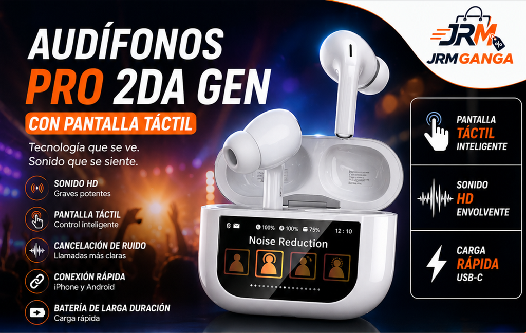 Audífonos inalámbricos con Bluetooth, cancelación de ruido y Pantalla táctil Serie 2 Pro